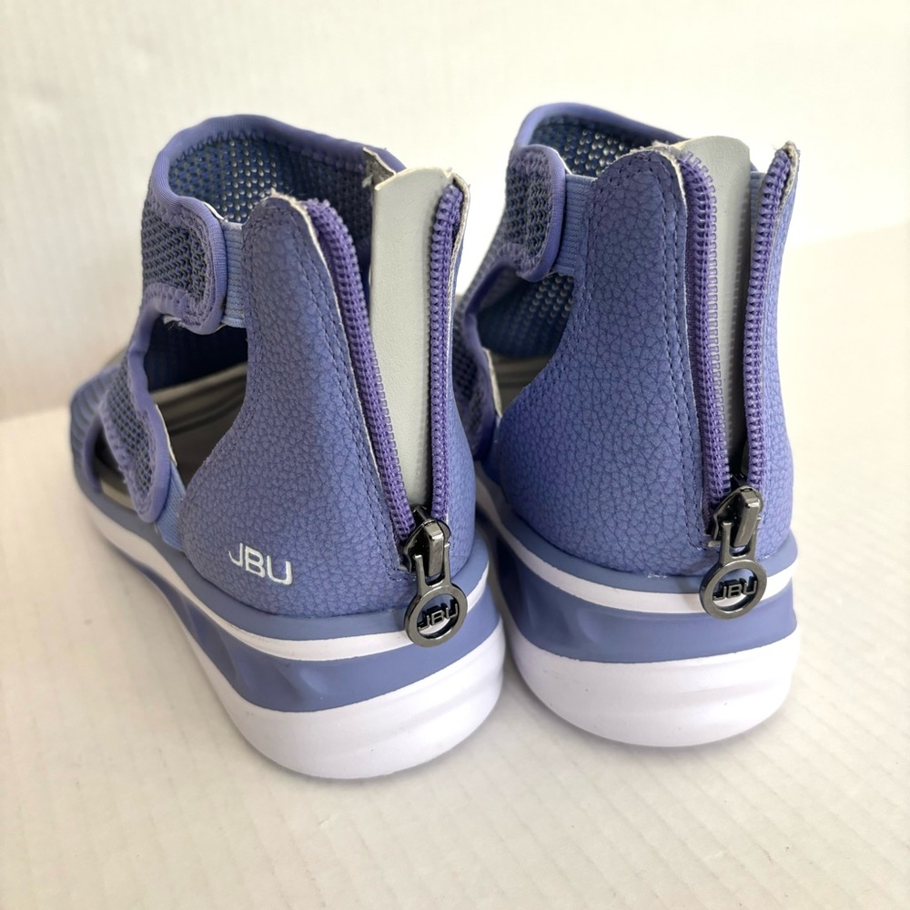 JBU Sport Nanette Purple Grey Zip Heel Open Toe Wedge Sandals Shoes Womens 6.5 - Picture 8 of 13
